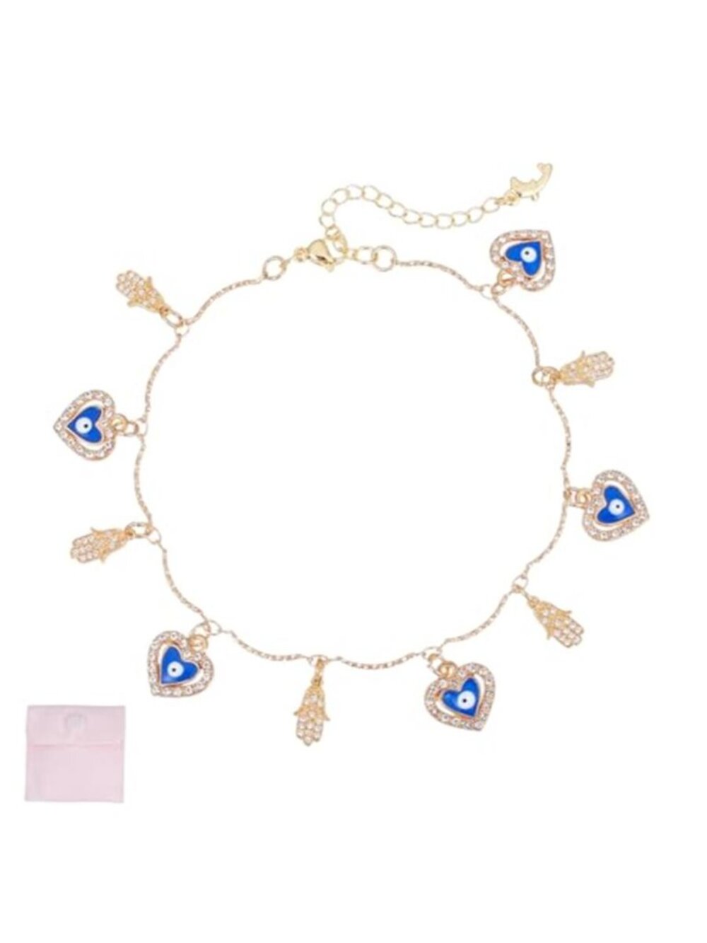 Evil Eye Charms Anklets Lucky Protection Gold Ankle Bracelets Dainty Hamsa Hand